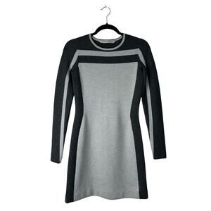 Athleta Boreal Sweater Dress Size XXS Grey Colorblock Wool Blend‎ Fitted Bodycon